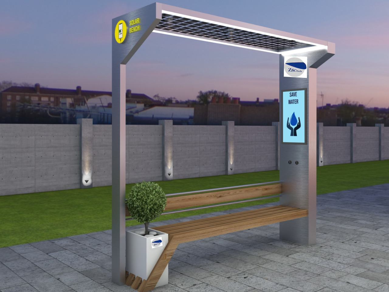 中赛创定制太阳能亭太阳能公共充电亭智慧城市充电亭